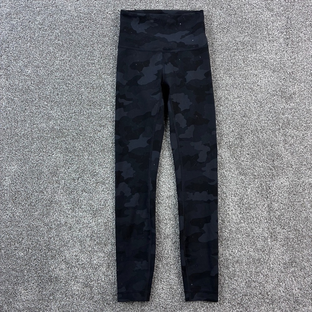 Lululemon Wunder Train HR Tight Women's 2 Black Camo 25" Everlux LW5CQNS H3DC